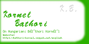 kornel bathori business card